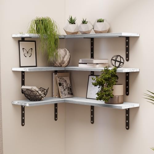 Lavish Home Set of 6 White Floating Shelves