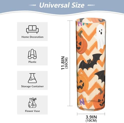 Orange Halloween Pumpkin Plastic Hurricane Candle Holder 118 x 39 Inch