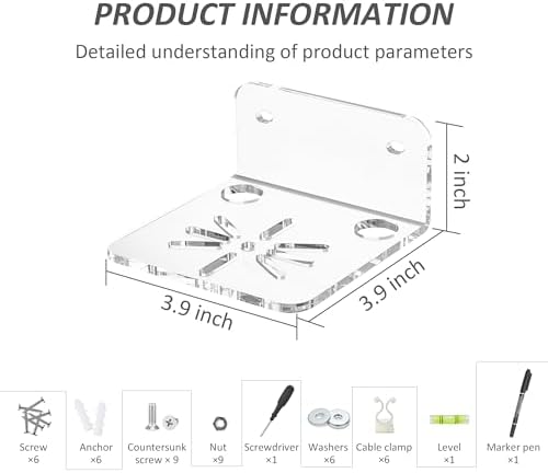 Clear Acrylic Wall Shelf 3 Pack for Security Cameras and Monitors