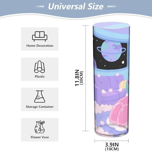 Cartoon Astronauts Dinosaur Purple Plastic Vase 118x39 Inch