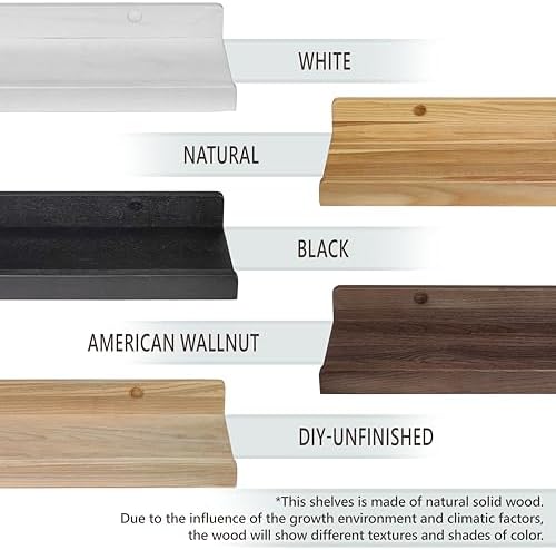 Wood Wedge Floating Shelves 16 Inch Set of 2