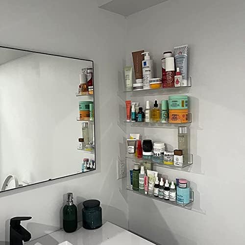 WANLIAN 2 Pack 12 Inch Clear Floating Shelf