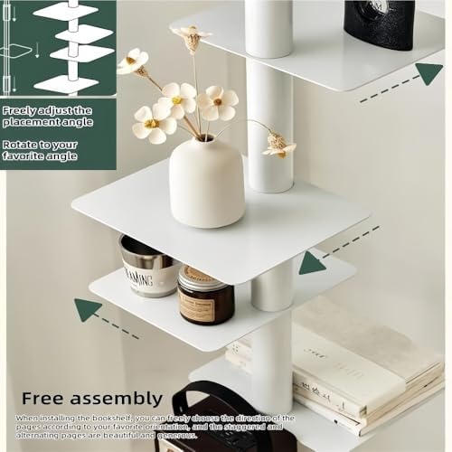 9-Tier Rotating Bookshelf for Living Room and Office