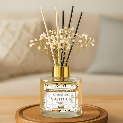 Bloom Fragrance 4oz Reed Diffuser with 6 Fiber Sticks Vanilla