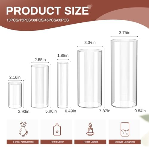Mavora Max Glass Cylinder Vase Set of 10