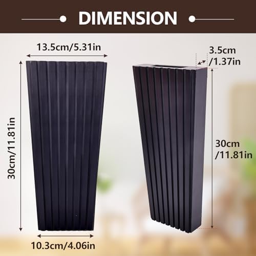 2PCS Black Wood Wall Planter for Indoor Plants and Dried Flowers