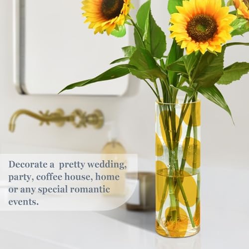 Clear Plastic Hurricane Vase with Yellow Spots 118 x 39 Inch