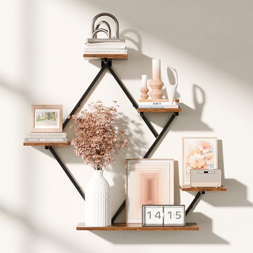 Floating Shelves for Wall Rustic Brown and Black