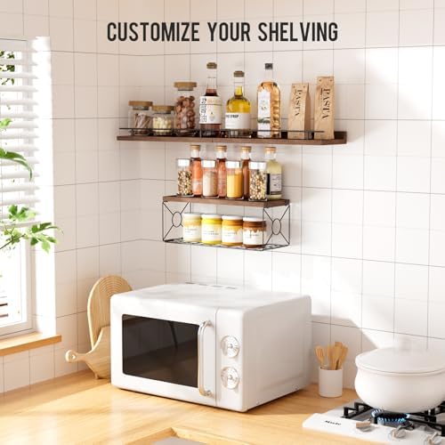 Floating Shelf Wall Decor Set of 3 Brown