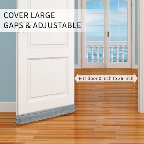 36 Inch Weighted Door Draft Stopper Grey Heavy Under Door Blocker