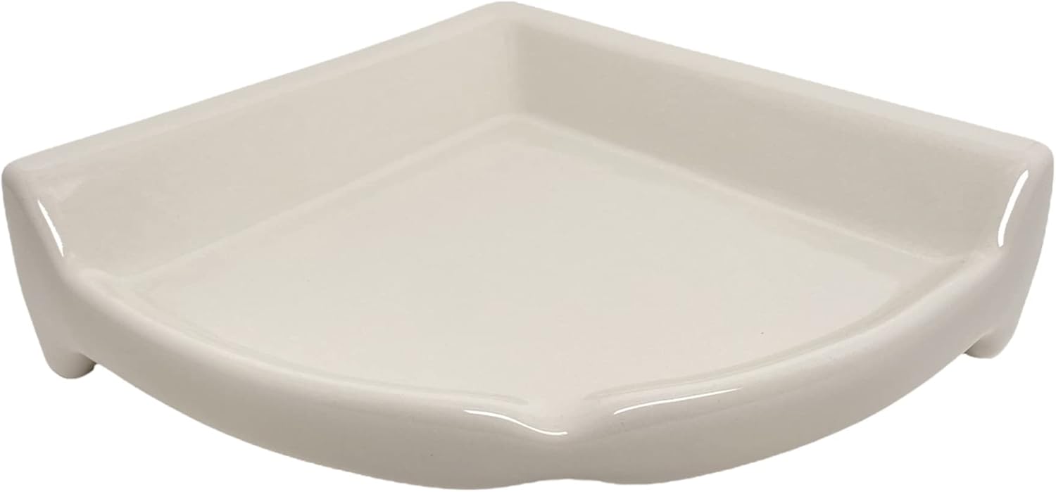 Tenedos Bone Almond Glazed Corner Shelf