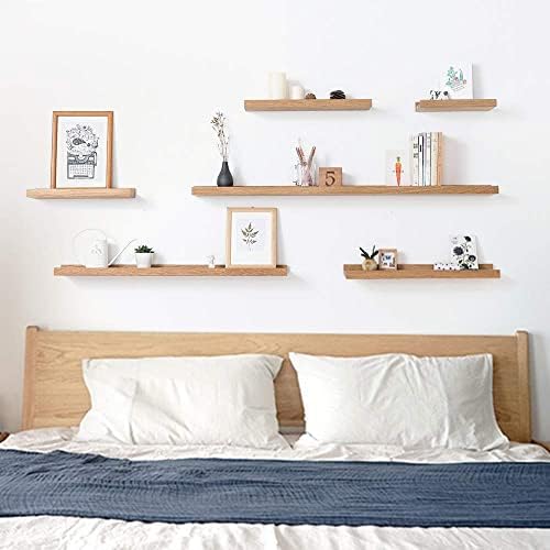 HOMWOO 12 Inch Floating Shelf Walnut Wood