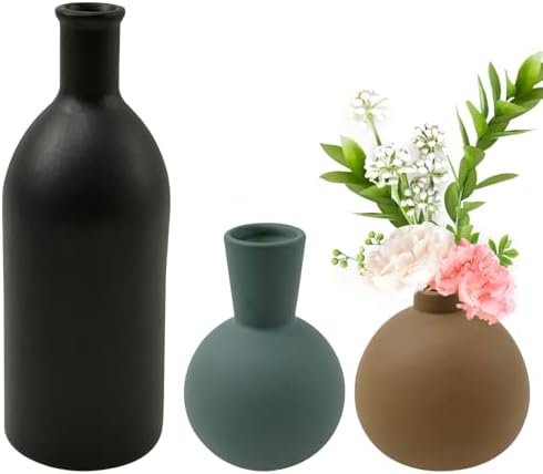 3Pcs Ceramic Flower Vase Set for Home Decor