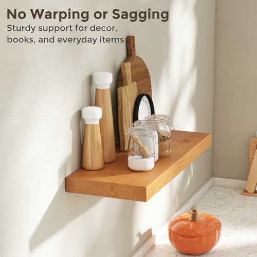 Axeman 24 Inch Floating Shelves Set of 2 Natural Finish