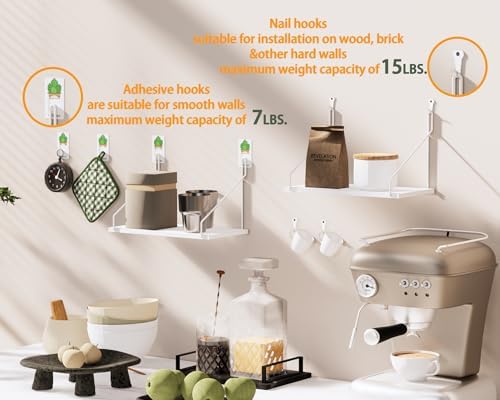 3 Piece Rustic Wood Floating Shelves White Set