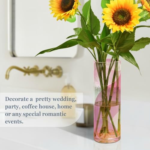 White Peach Gradient Plastic Flower Vase for Home Decor