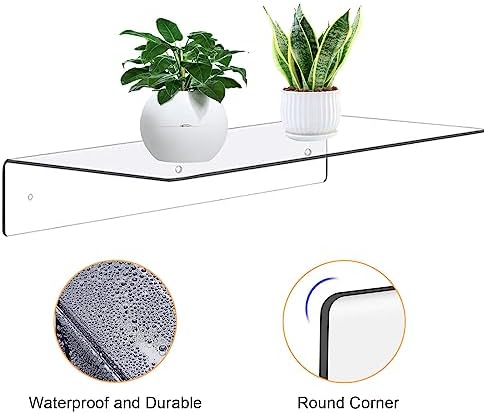 8Pcs Clear Acrylic Floating Shelves Wall Mounted