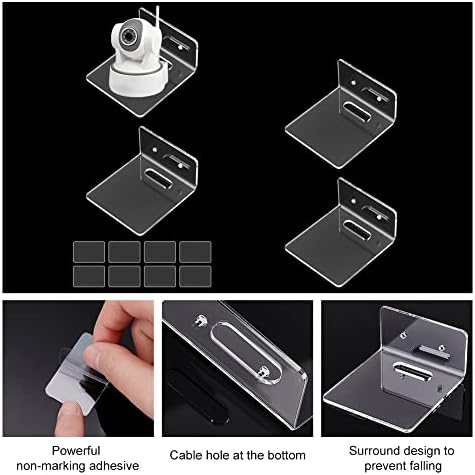 PH PandaHall 4pcs Clear Acrylic Floating Shelves