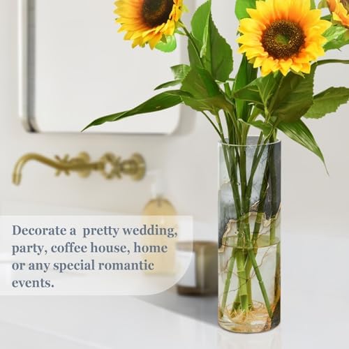 Black and Gold Marble Plastic Flower Vase 118 x 39 Inch