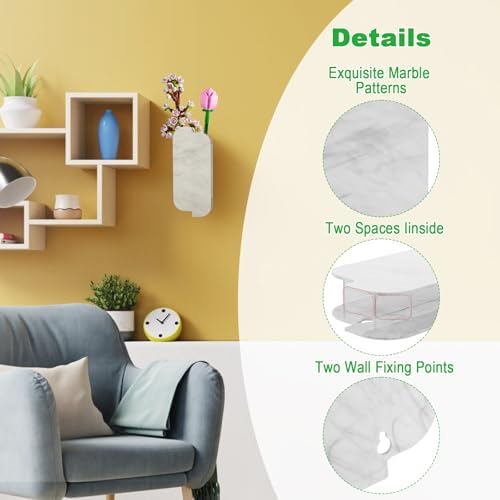 Marble White Wall Planters for Lego Flowers and Dried Florals