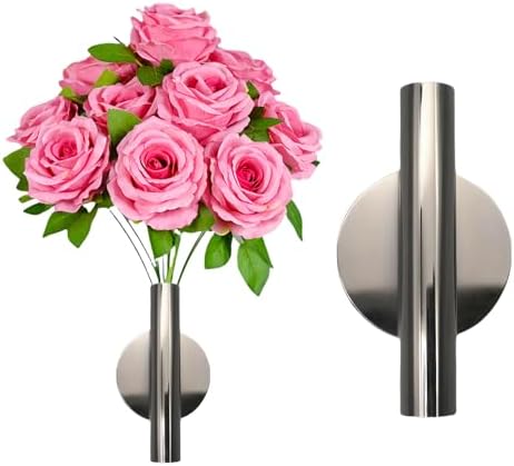 Gold Wall Decor Plant Wall Vase Metal Tube Holder