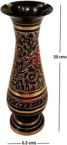 AKANKSHA ARTS 8 Inch Brass Decor Vase