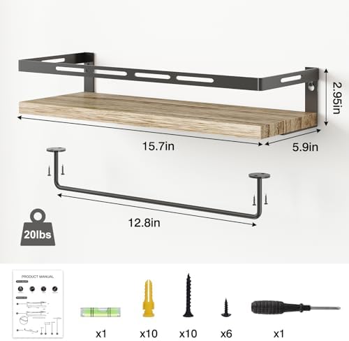 YGEOMER Floating Shelves for Bathroom Organizer Over Toilet