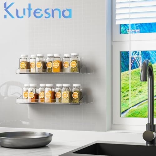 Kutesna 6 Pack Acrylic Floating Shelves for Wall