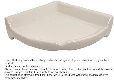 Tenedos Bone Almond Glazed Corner Shelf