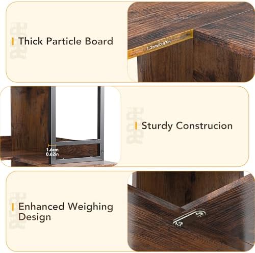 7 Tier Corner Bookshelf - Brown Industrial Style