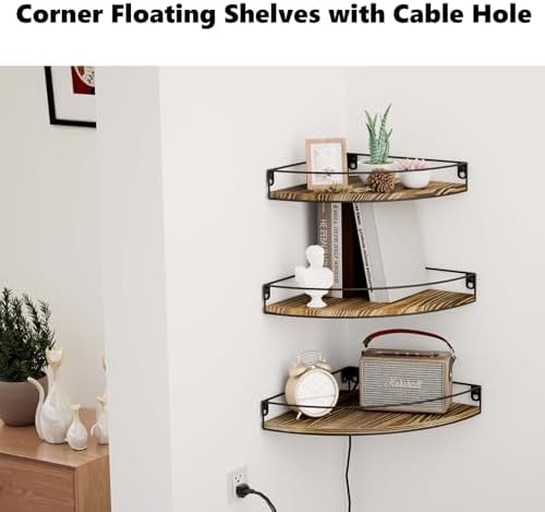 Oxendon Corner Floating Shelves Set of 3 Dark Brown