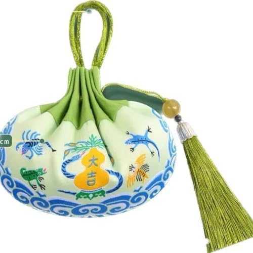 Wormwood Sachet Bag Green Blessing Pendant Tassel Hanfu Palace Woven Embroidery