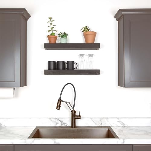 HIGH MIGHTY 36 Inch Floating Shelf Black 25lbs
