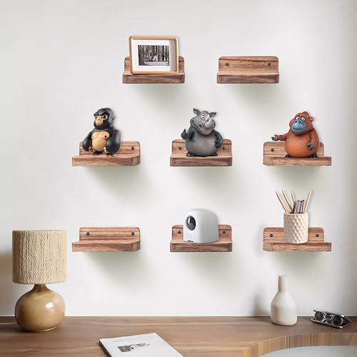 NIUBEST Small Floating Shelf 4x4 Inch Wall Ledge Set of 8
