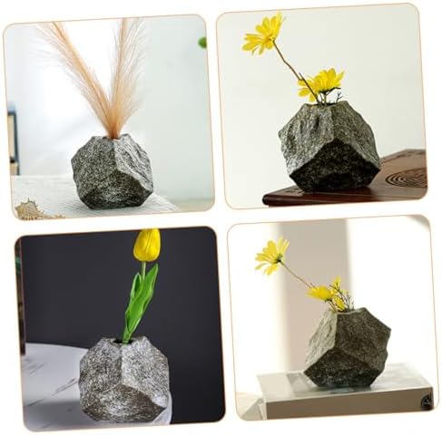 PRETYZOOM Modern Ceramic Vase with Abstract Rock Pattern