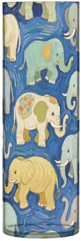Blue Elephant Art Painting Plastic Vase 118 x 39 Inch