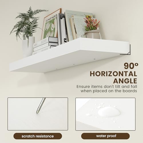 White Floating Shelves 48 Inch Wide x 12 Inch Deep Set of 1