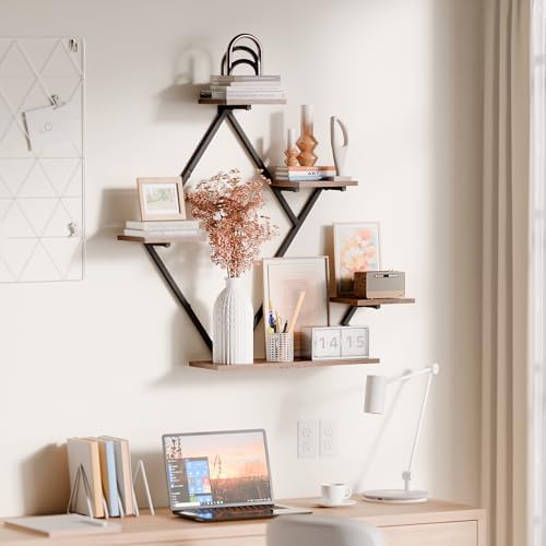 Floating Shelves for Wall Rustic Brown and Black