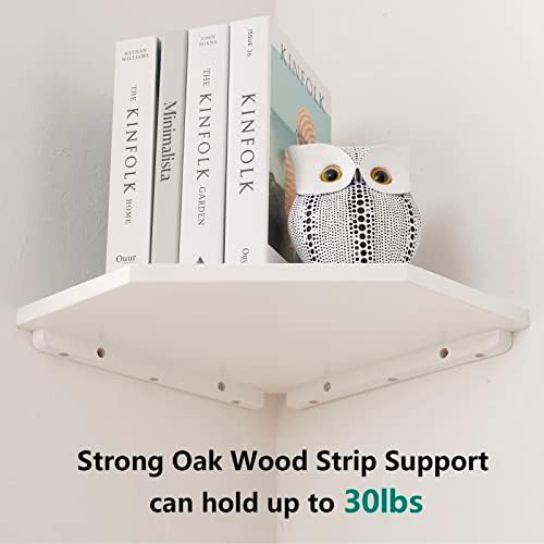 Corner Floating Shelves Set of 2 Solid Oak Wood