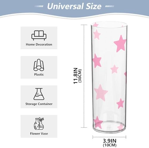 Pink Star Plastic Flower Vase 118 x 39 Inch Decorative