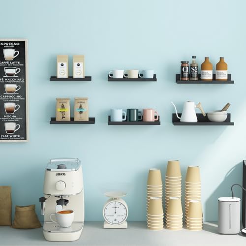 Fixwal Floating Shelves 6 Pack Black Modern Design