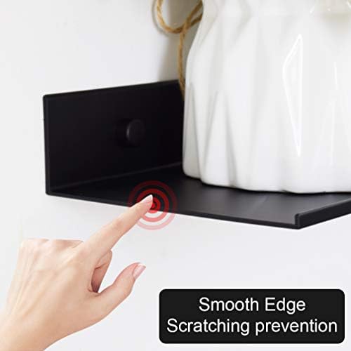 TLBTEK 2 Pcs 16inch Black Floating Shelves