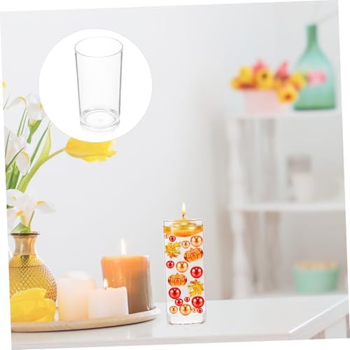 PRETYZOOM Acrylic Floating Candle Holder Vase for Weddings