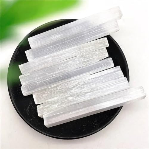 AtkitS Natural Quartz Crystal Selenite Stick Wand White Gypsum Column Healing