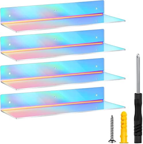 Iridescent Floating Acrylic Shelves 4 Pieces