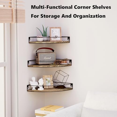 Oxendon Corner Floating Shelves Set of 3 Dark Brown