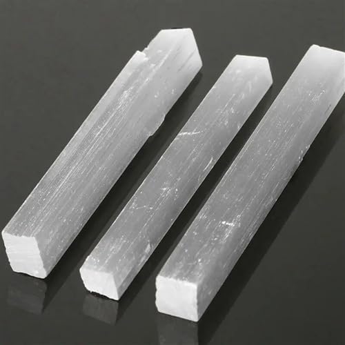 AtkitS Natural Quartz Crystal Selenite Stick Wand White Gypsum Column Healing