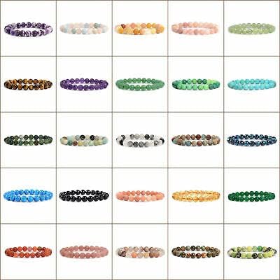 8mm Green Sea Sediment Jasper Stretchable Bracelet 7 Inches