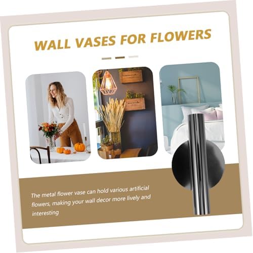 ABOOFAN 2Pcs Wall Mounted Metal Flower Vases No Drill Adhesive Installation
