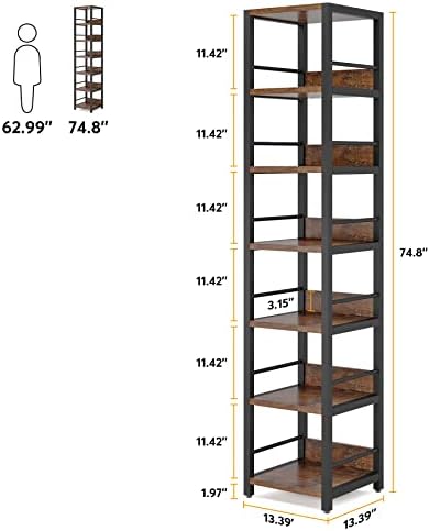 LITTLE TREE 75 Inch Tall Corner Bookshelf